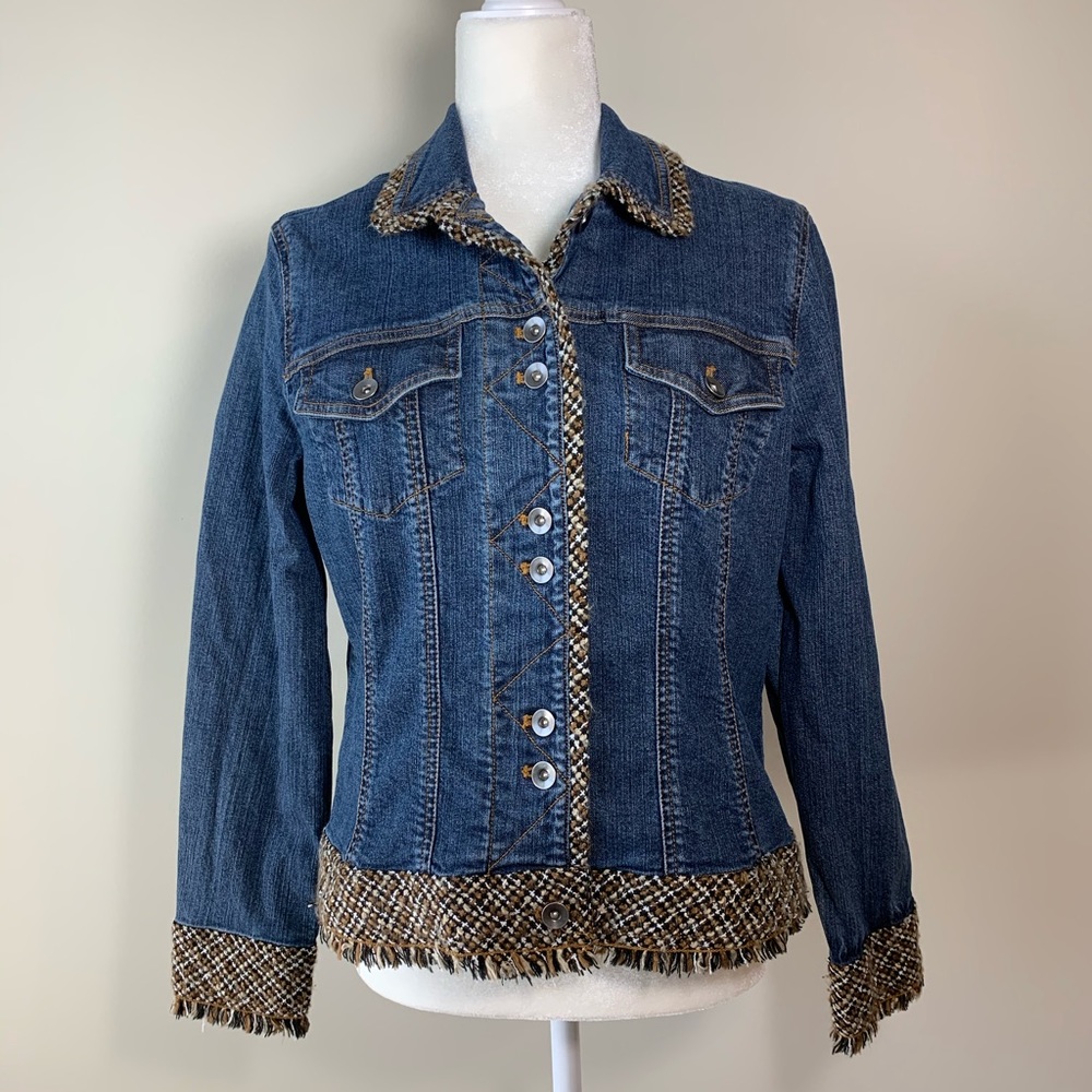 Coldwater Creek Denim Jacket with Magnolia - Picture 3 of 6